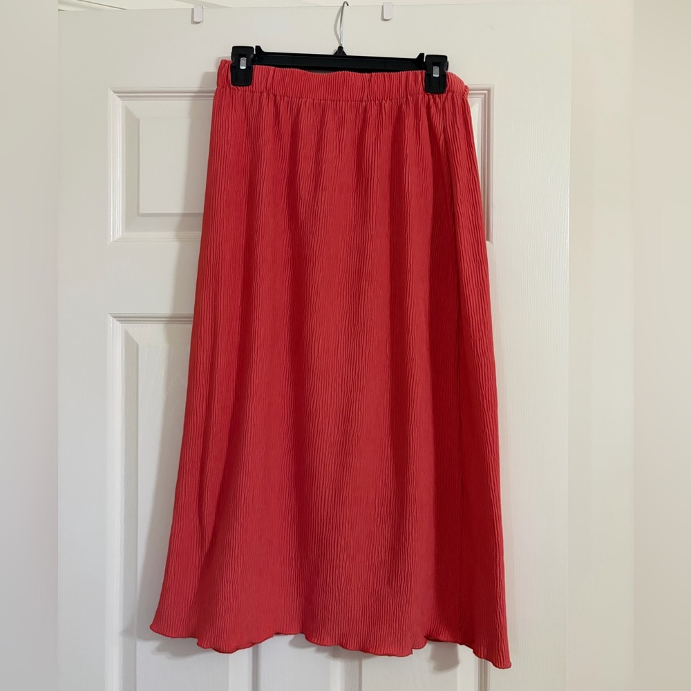 LOFT Vibrant Red A-Line Skirt